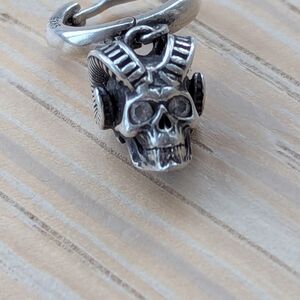 Single Skull Earring Sterling Silver
